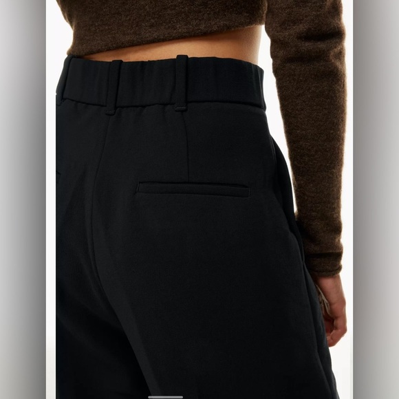 NWT Aritzia Wilfred Dashwood Pant - Black Crepette High-waisted pleated trousers - Picture 10 of 16
